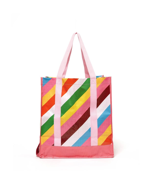 rainbow stripe foldable bag