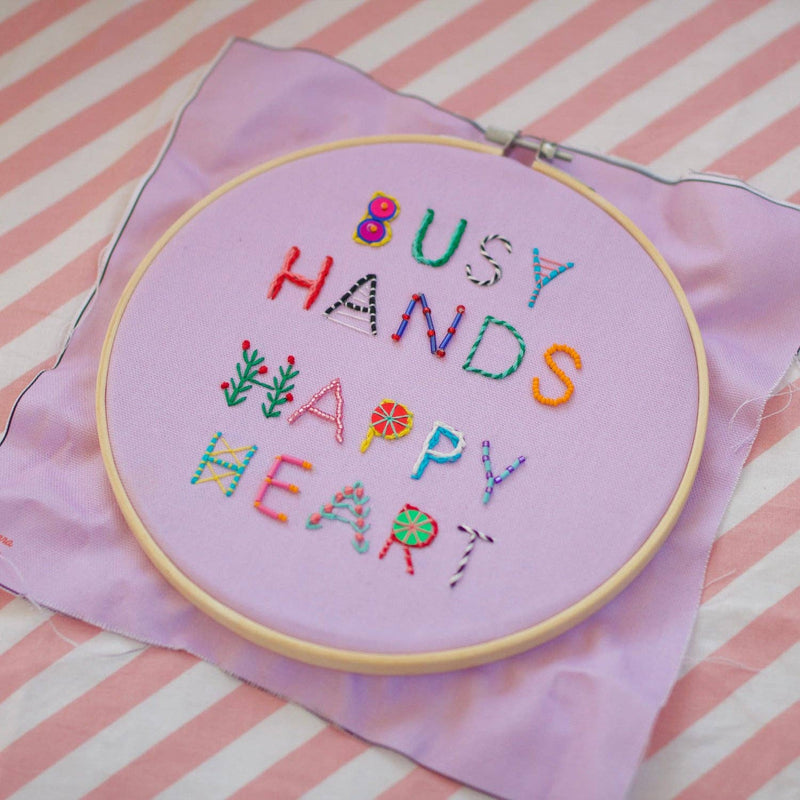 busy hands embroidery hoop kit