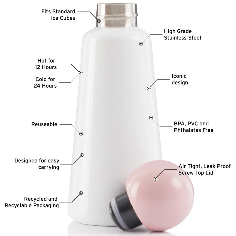 lund skittle water bottle (white)