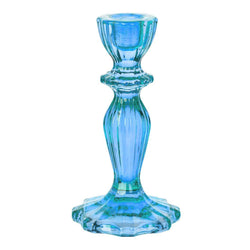 glass candle holder (blue)