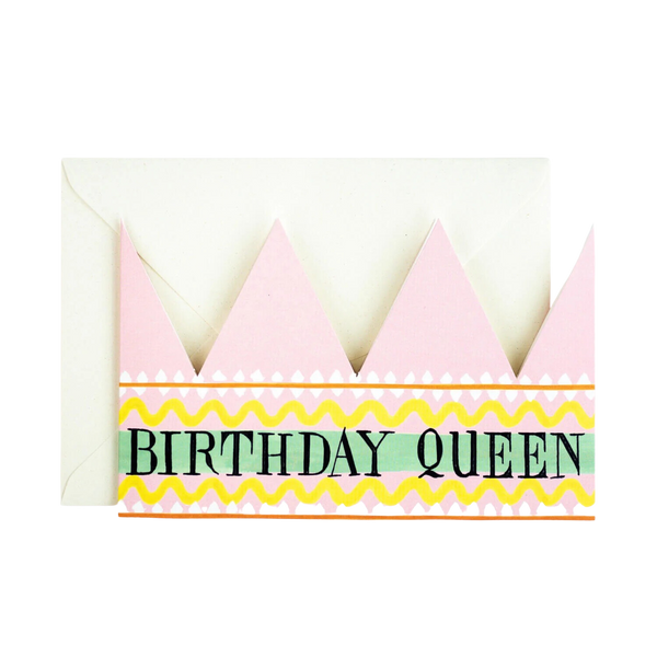 birthday queen party hat card