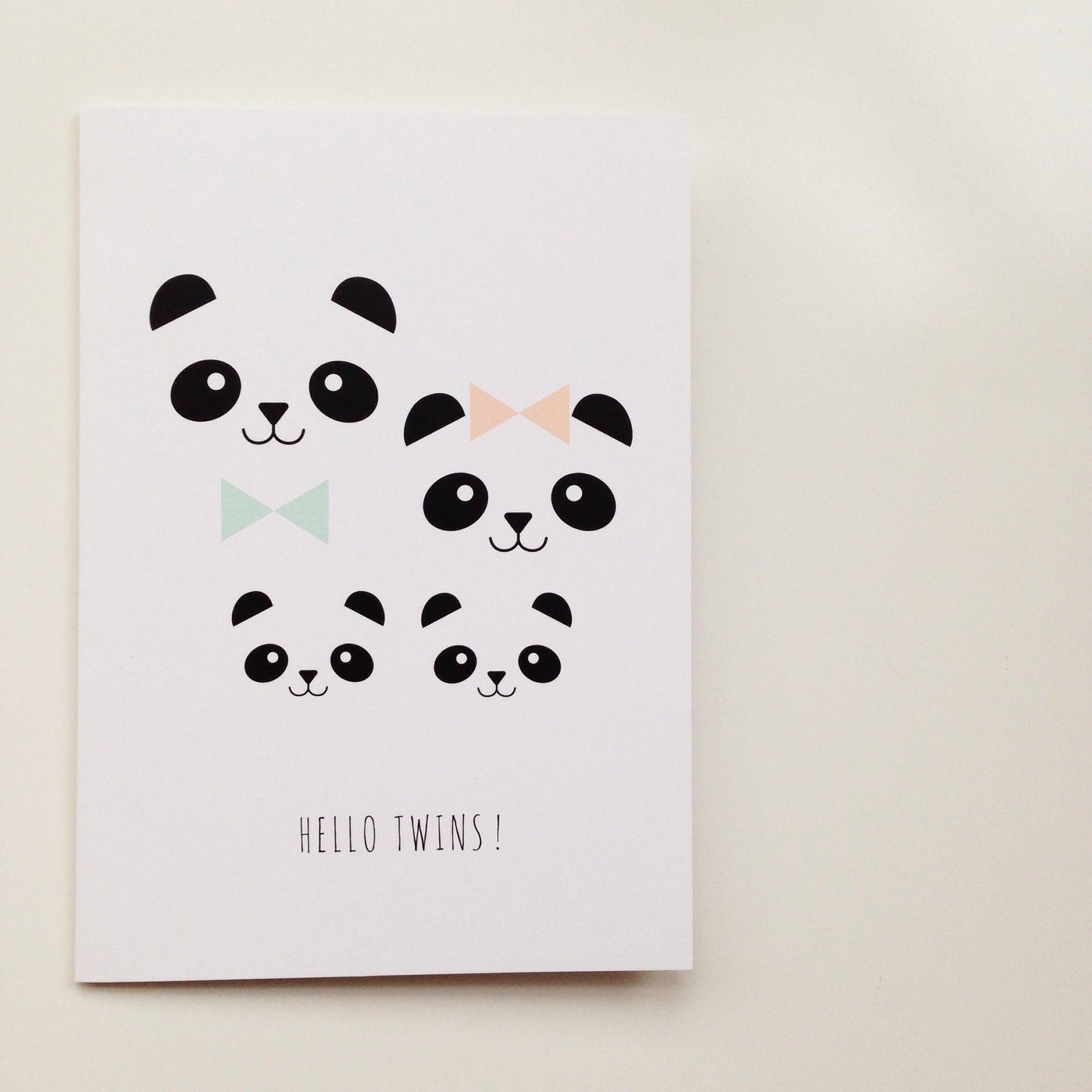 'hello twins' card Violet and Percy