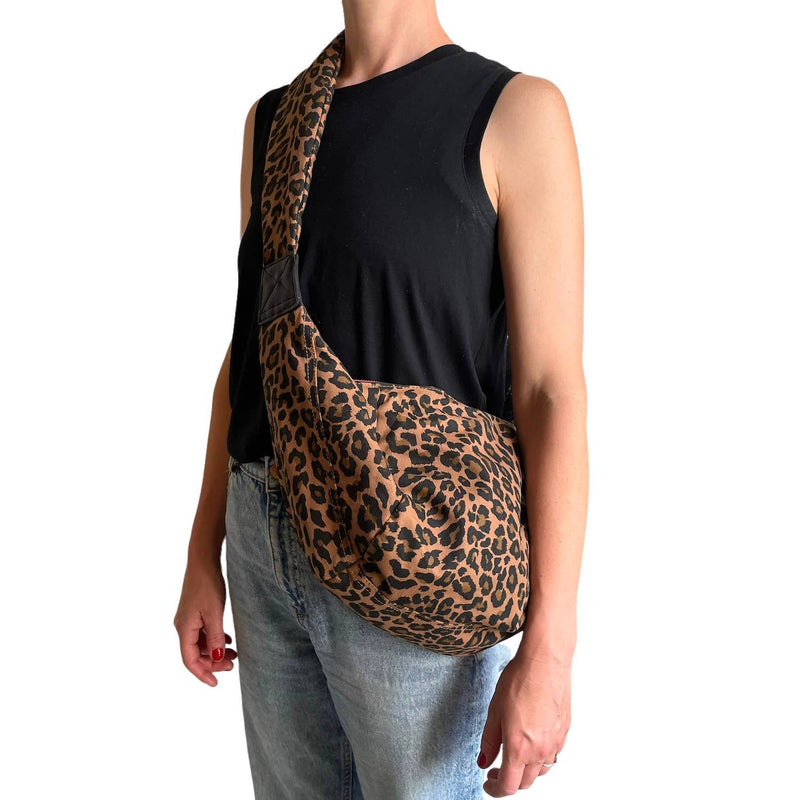 large brixton leopard print cross-body bag