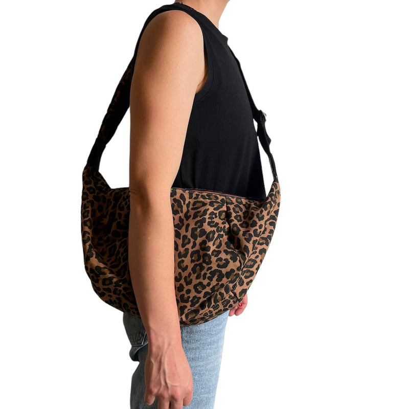 large brixton leopard print cross-body bag