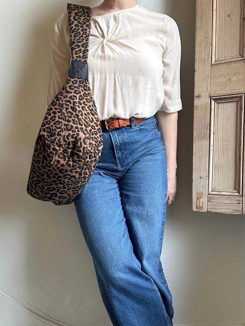 large brixton leopard print cross-body bag