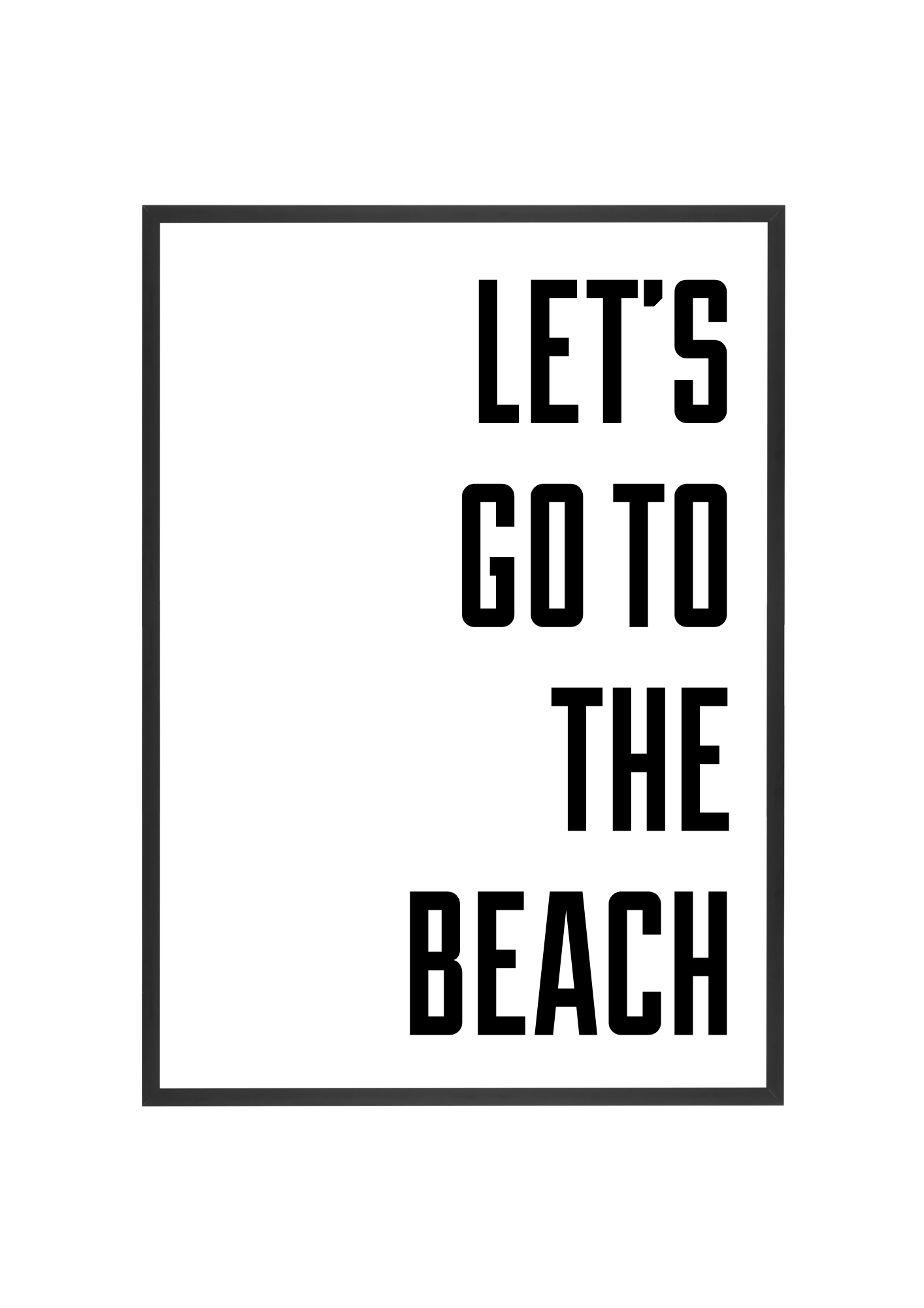 'let's go to the beach' a3 print