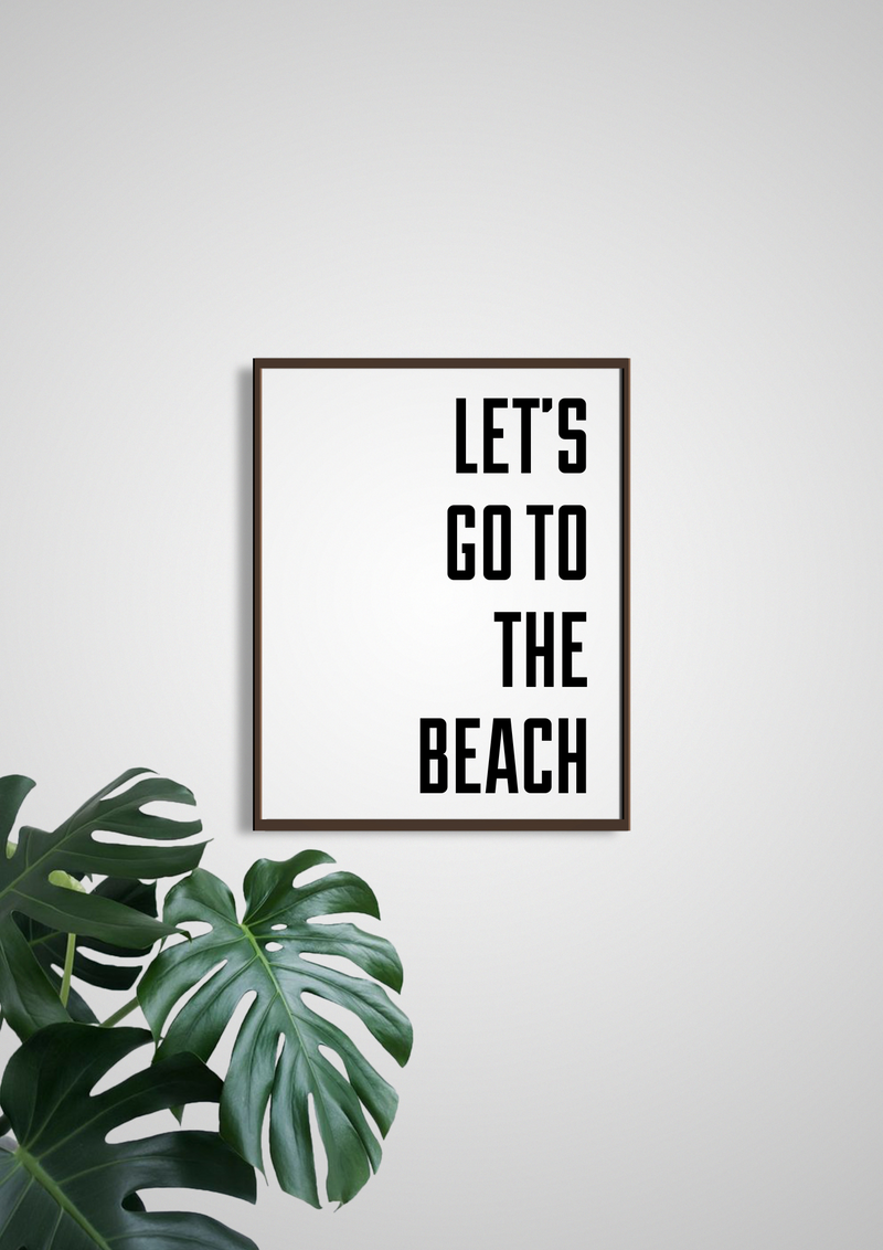 'let's go to the beach' a3 print