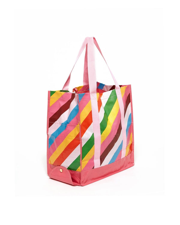 rainbow stripe foldable bag