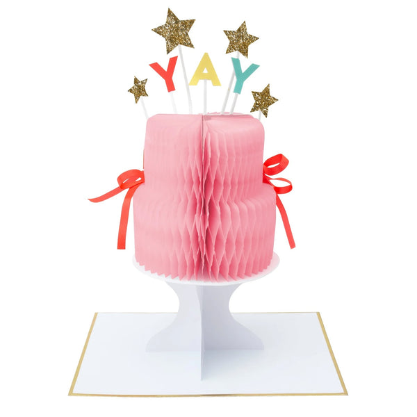 yay! cake stand up card