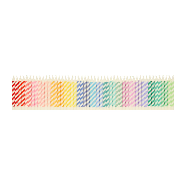 rainbow striped mini candles (50)