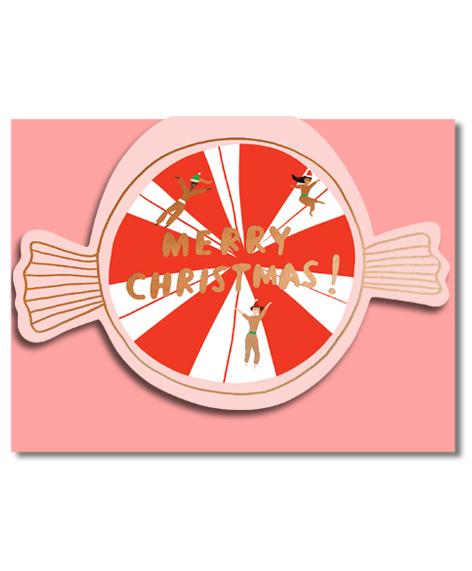peppermint merry christmas card
