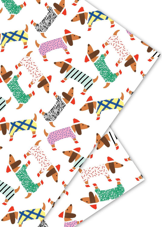 sausage dog christmas wrap