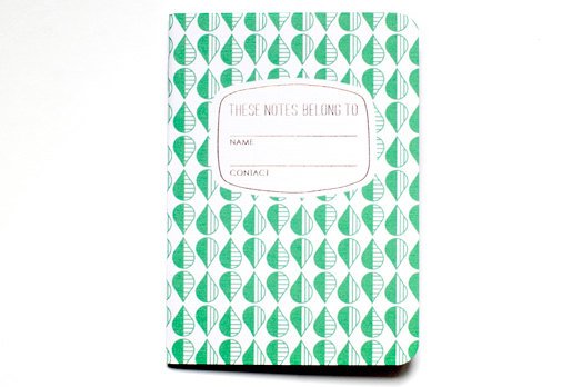 pocket green pattern notebook