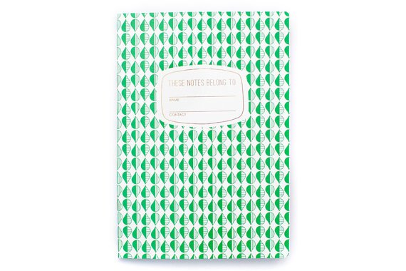 a5 green pattern notebook