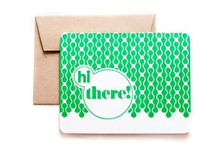 'hi there' letterpress card