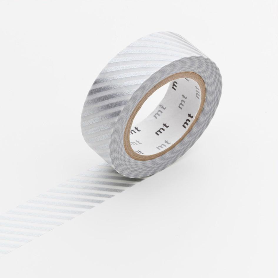 stripe silver mt washi tape