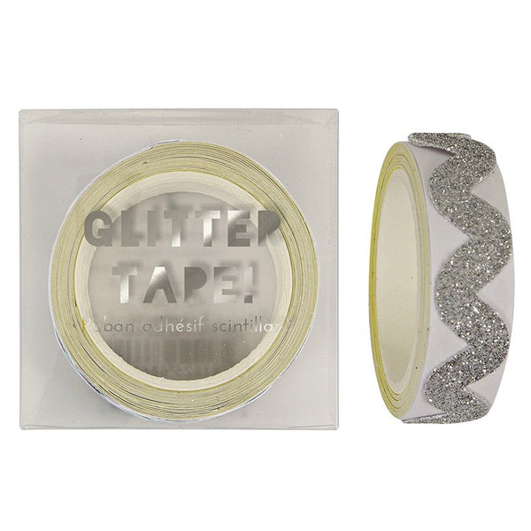 silver glitter chevron tape