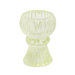 small glass candle holder (green)