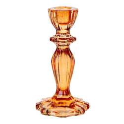 glass candle holder (orange)