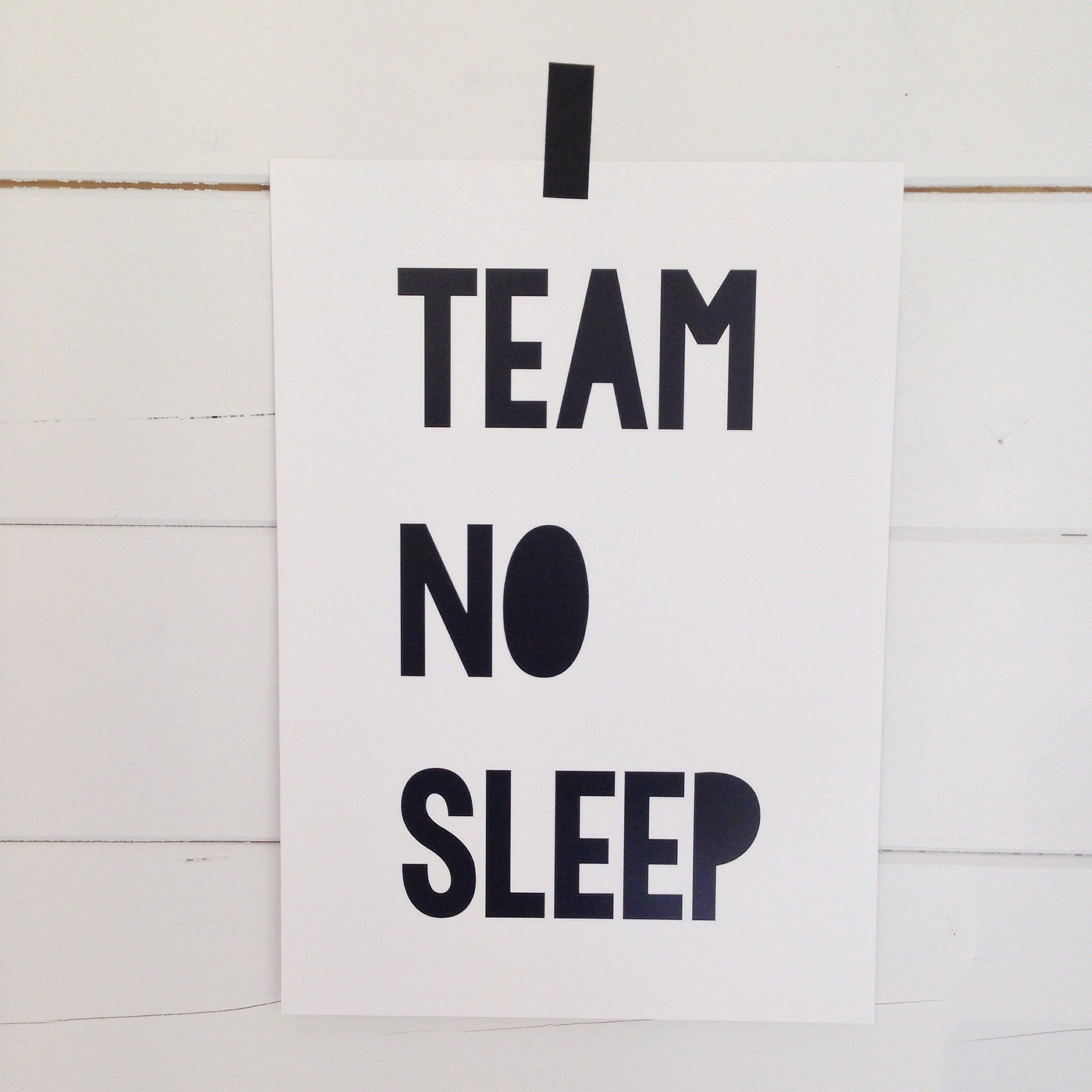 'team no sleep' a4 print Violet and Percy 