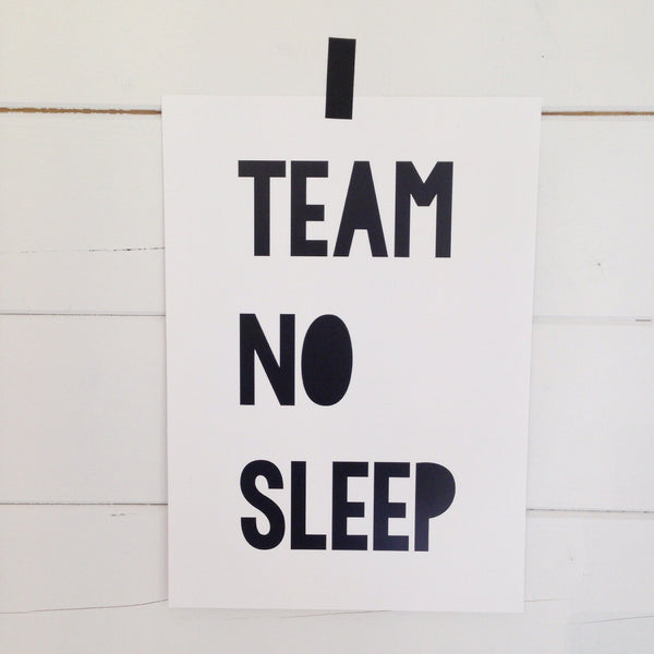 'team no sleep' a4 print Violet and Percy 