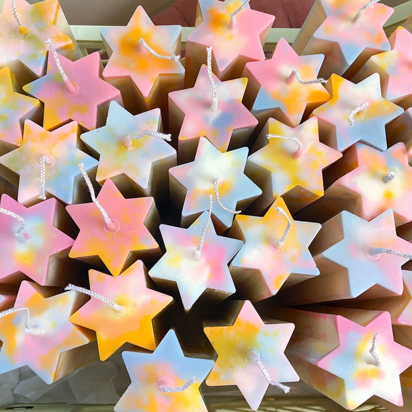 tie-dye star candle